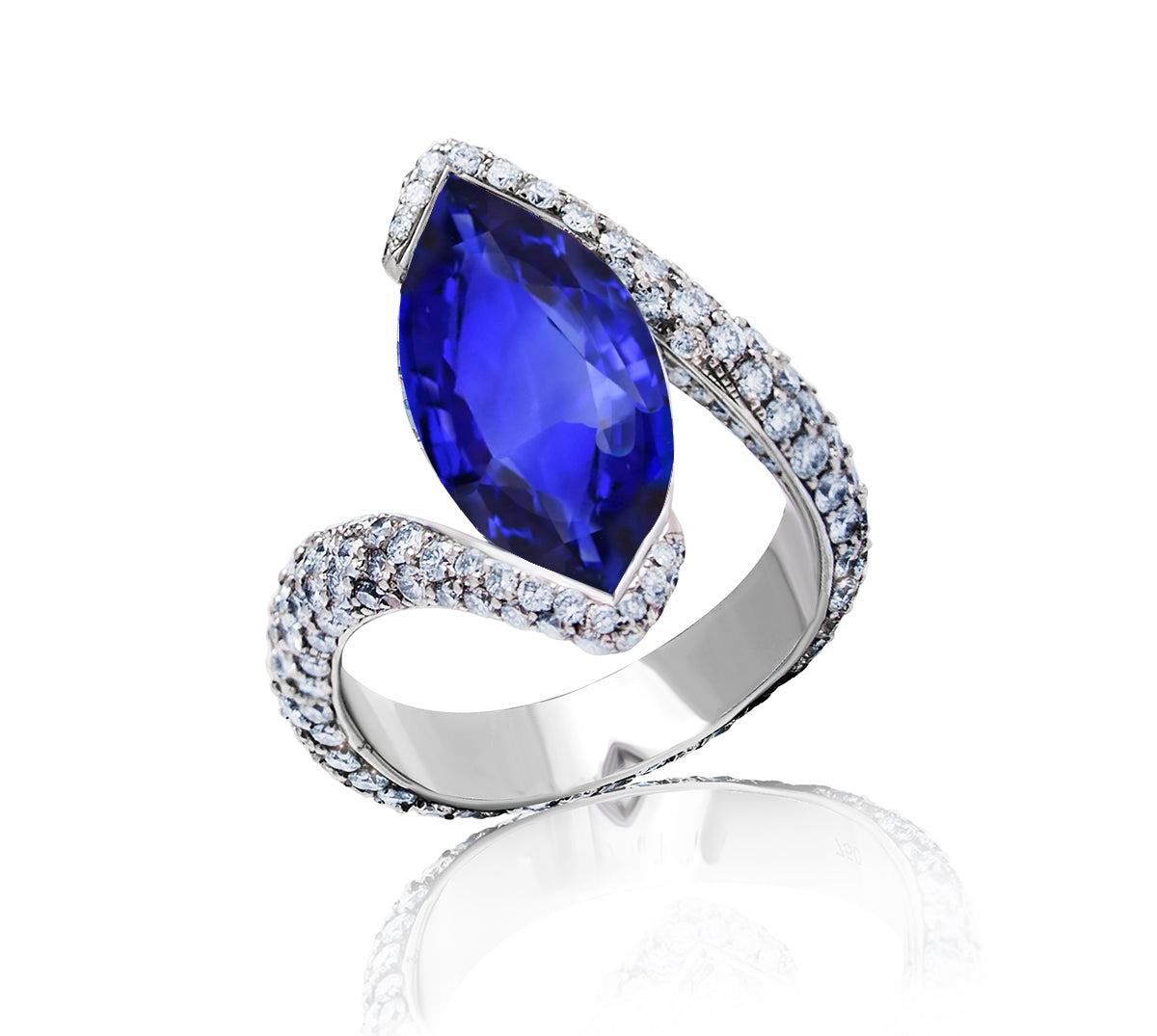 Custom made unique handcrafted non tradional diamond and blue sapphire engagement rings 2026 6