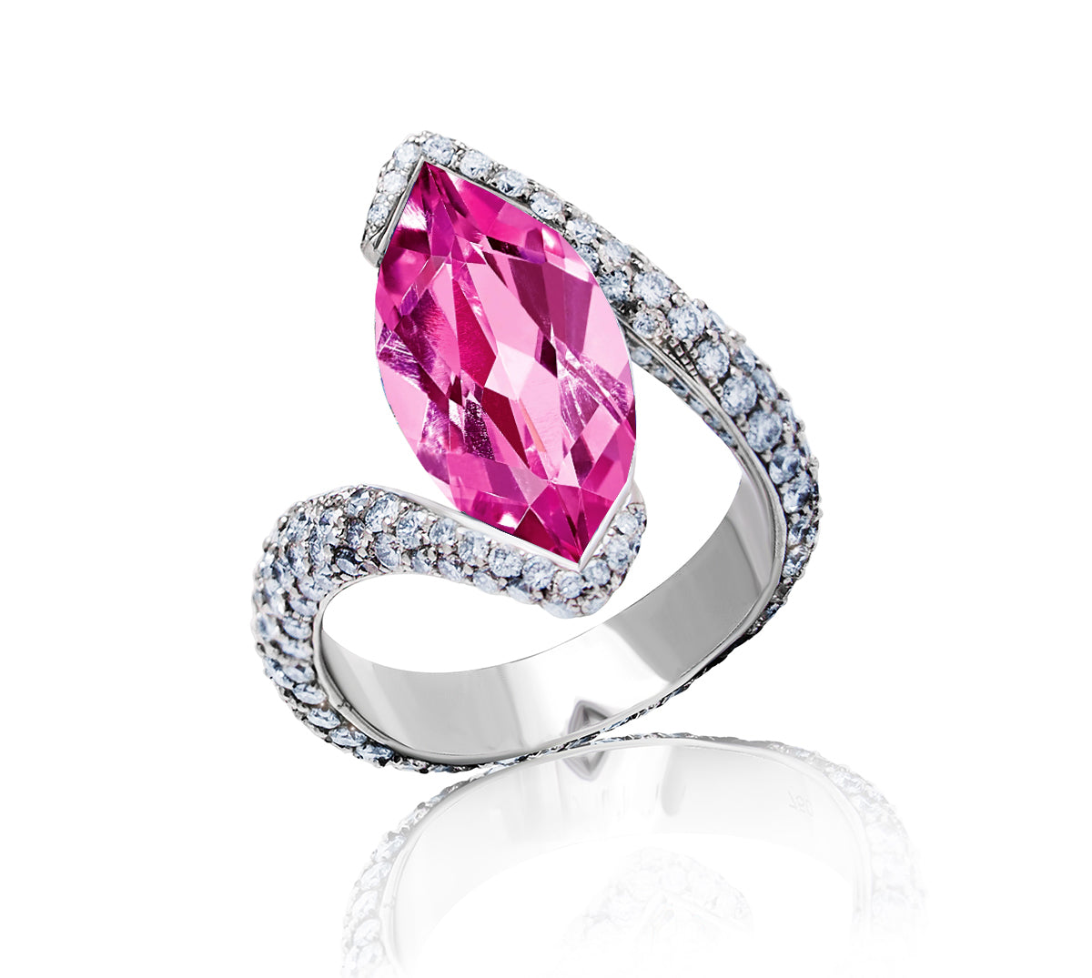 Custom made unique handcrafted non tradional diamond and pink sapphire engagement rings 2026 6