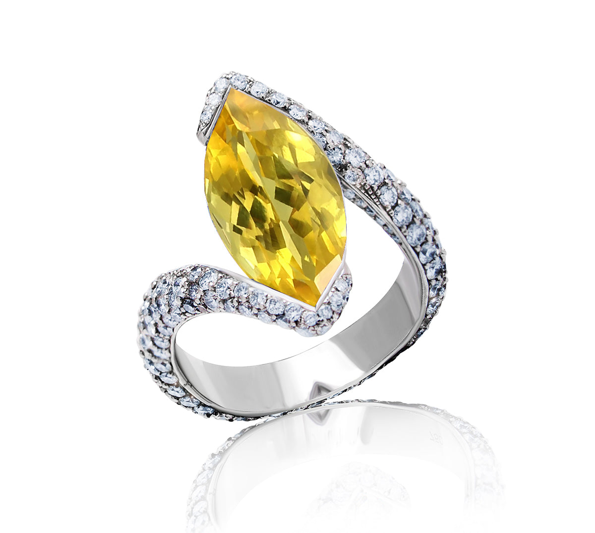 Custom made unique handcrafted non tradional diamond and yellow sapphire engagement rings 2026 6