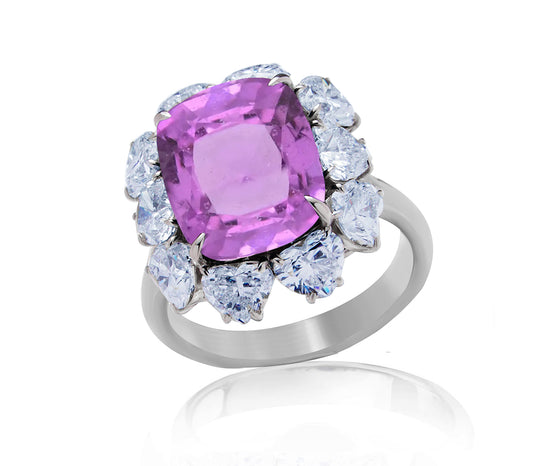 Custom made unique handcrafted non tradional diamond and pink sapphire engagement rings 2026 7