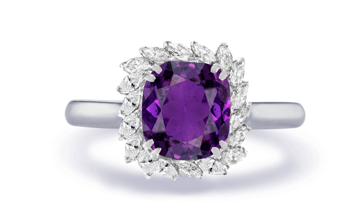 New 2026 18 custom made unique affordable purple sapphire diamond accents engagement rings
