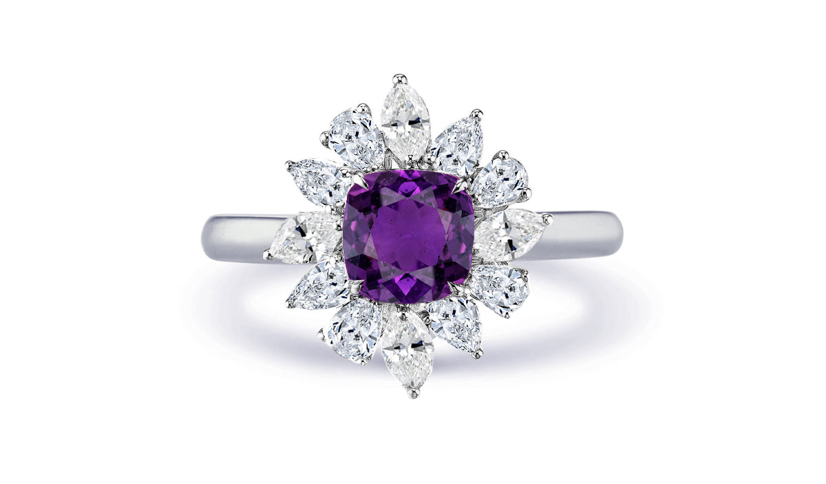 New 2026 19 custom made unique affordable purple sapphire diamond accents engagement rings