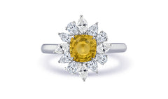 New 2026 19 custom made unique affordable yellow sapphire diamond accents engagement rings