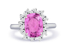 New 2026 2 custom made unique affordable pink sapphire diamond accents engagement rings