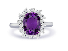 New 2026 2 custom made unique affordable purple sapphire diamond accents engagement rings