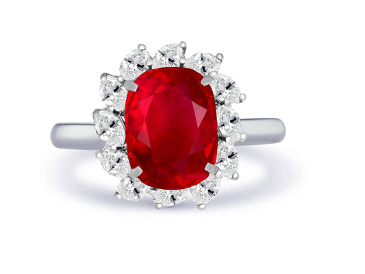 New 2026 2 custom made unique affordable ruby diamond accents engagement rings