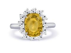 New 2026 2 custom made unique affordable yellow sapphire diamond accents engagement rings