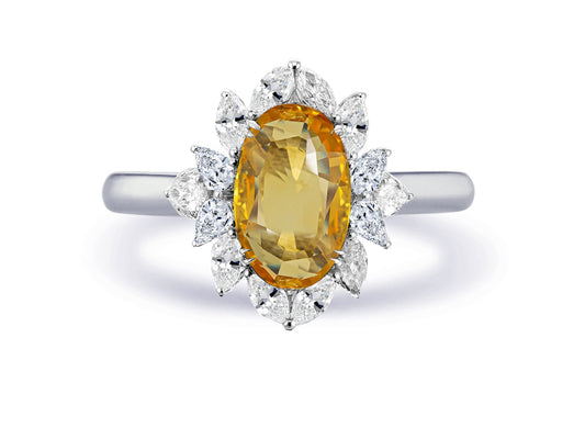New 2026 21 custom made unique affordable yellow sapphire diamond accents engagement rings