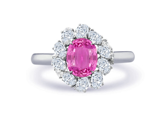 New 2026 22 custom made unique affordable pink sapphire diamond accents engagement rings