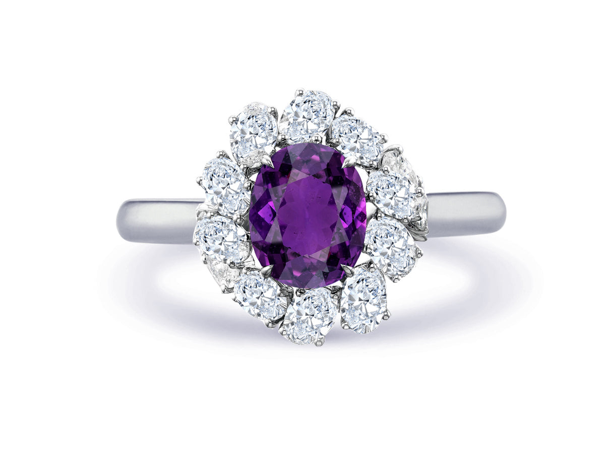 New 2026 22 custom made unique affordable purple sapphire diamond accents engagement rings