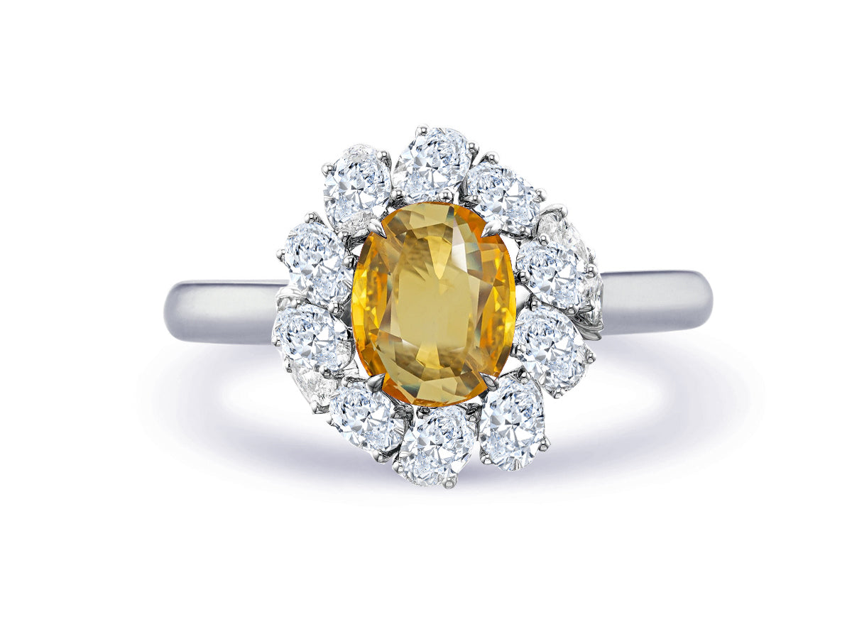 New 2026 22 custom made unique affordable yellow sapphire diamond accents engagement rings