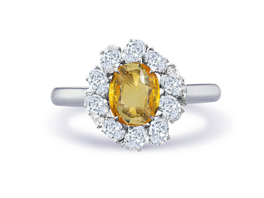 New 2026 22 custom made unique affordable yellow sapphire diamond accents engagement rings