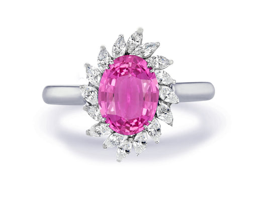 New 2026 23 custom made unique affordable pink sapphire diamond accents engagement rings