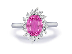 New 2026 23 custom made unique affordable pink sapphire diamond accents engagement rings