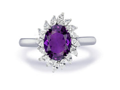 New 2026 23 custom made unique affordable purple sapphire diamond accents engagement rings