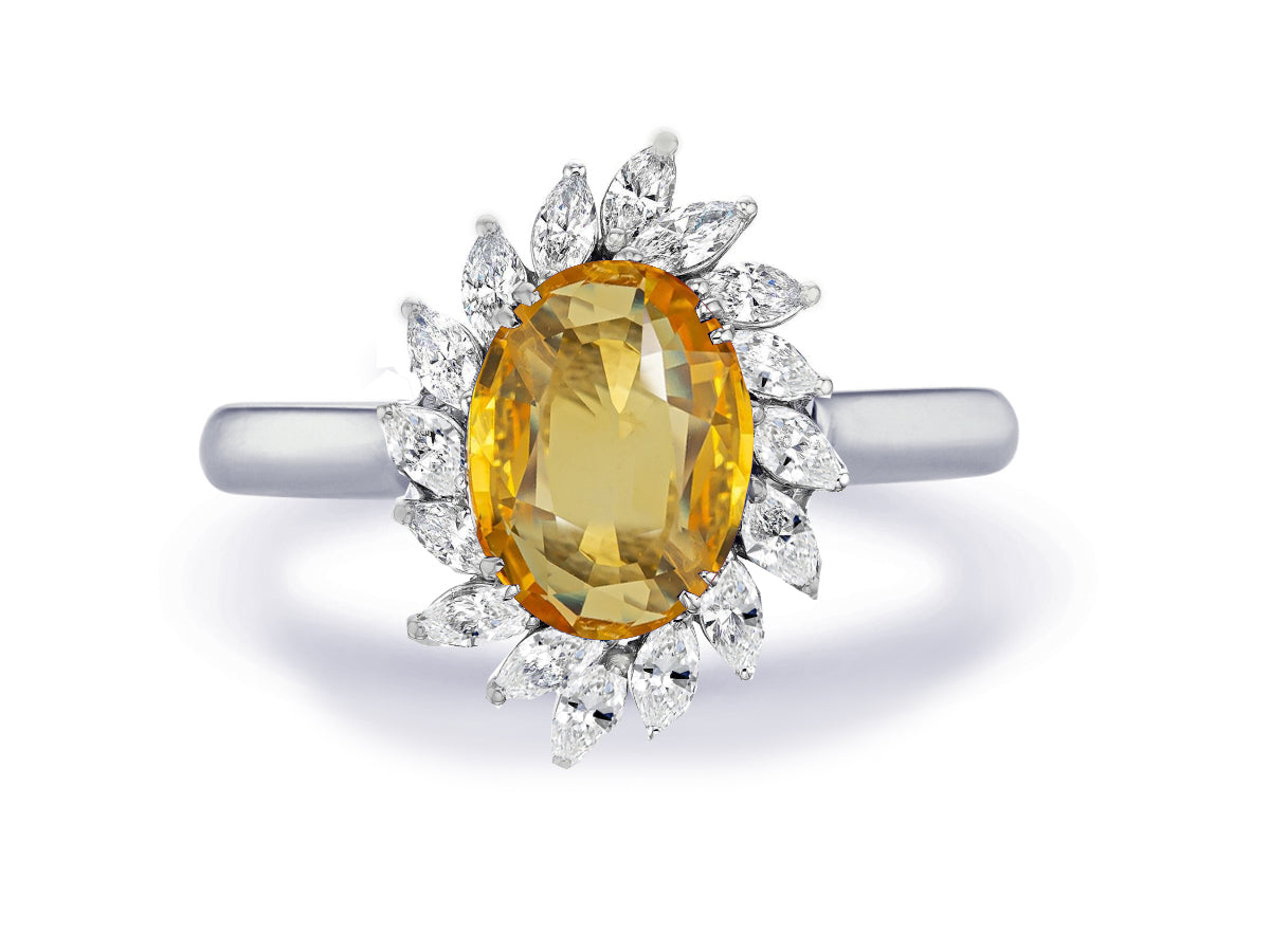 New 2026 23 custom made unique affordable yellow sapphire diamond accents engagement rings