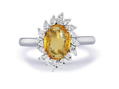 New 2026 23 custom made unique affordable yellow sapphire diamond accents engagement rings