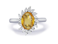 New 2026 23 custom made unique affordable yellow sapphire diamond accents engagement rings