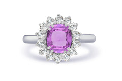 New 2026 24 custom made unique affordable pink sapphire diamond accents engagement rings