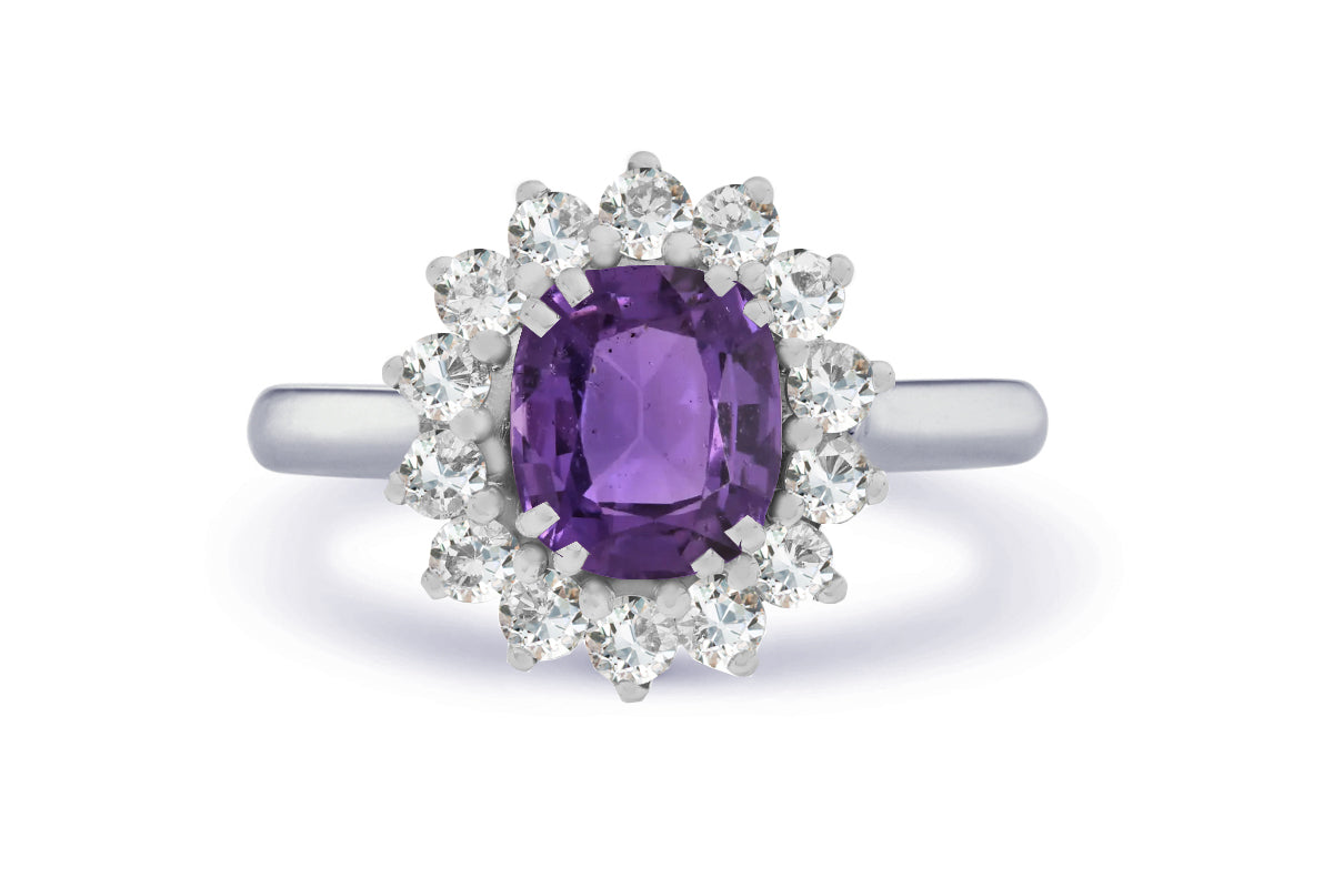 New 2026 24 custom made unique affordable purple sapphire diamond accents engagement rings