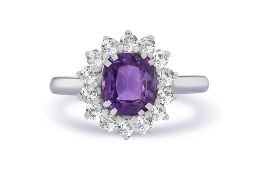 New 2026 24 custom made unique affordable purple sapphire diamond accents engagement rings