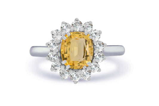 New 2026 24 custom made unique affordable yellow sapphire diamond accents engagement rings
