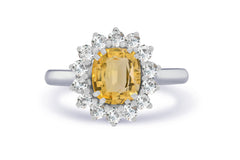 New 2026 24 custom made unique affordable yellow sapphire diamond accents engagement rings