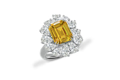 New 2026 26 custom made unique affordable yellow sapphire diamond accents engagement rings