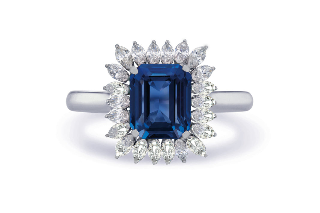 Design Your Custom Diamond & Blue Sapphire Engagement Ring – Custom ...