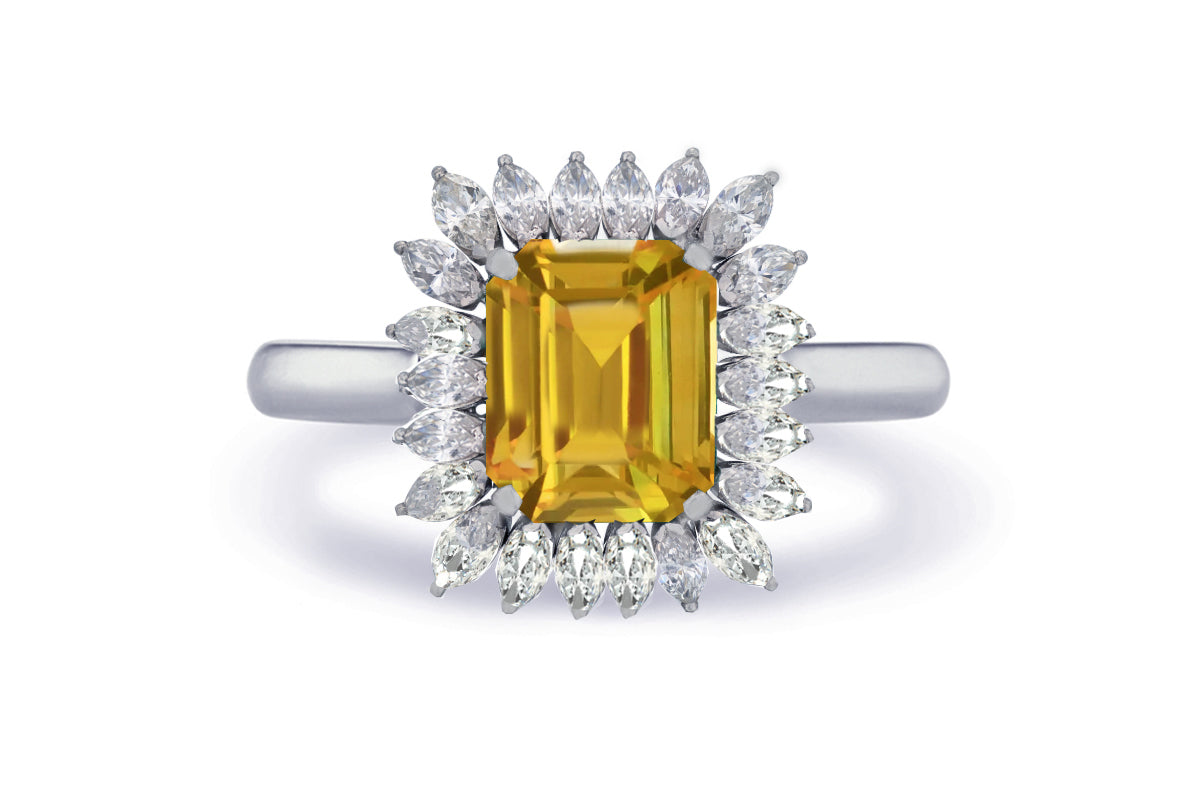 New 2026 30 custom made unique affordable yellow sapphire diamond accents engagement rings
