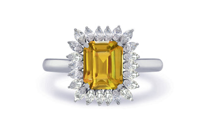 New 2026 30 custom made unique affordable yellow sapphire diamond accents engagement rings