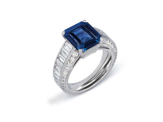 New 2026 32 custom made unique affordable blue sapphire diamond accents engagement rings