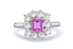New 2026 37 custom made unique affordable pink sapphire diamond accents engagement rings