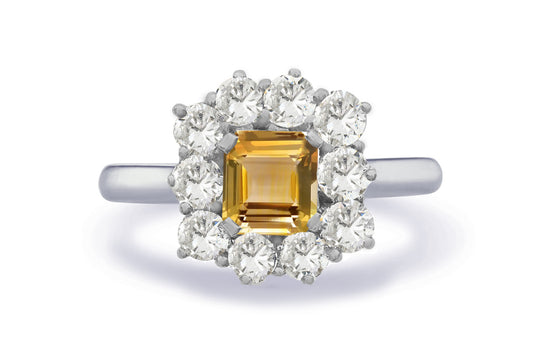 New 2026 37 custom made unique affordable yellow sapphire diamond accents engagement rings