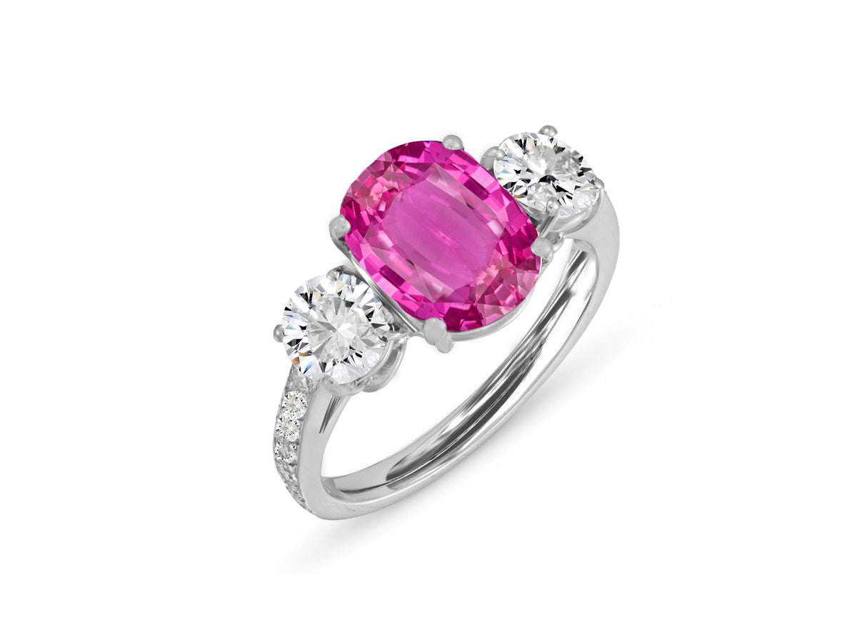 New 2026 41 custom made unique affordable pink sapphire diamond accents engagement rings