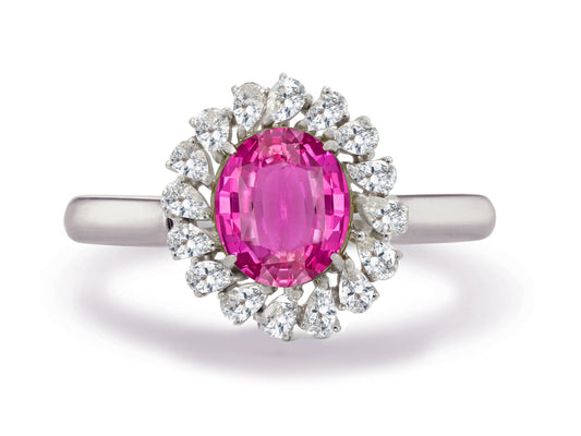 New 2026 42 custom made unique affordable pink sapphire diamond accents engagement rings