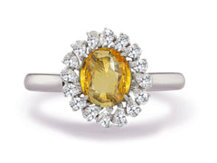 New 2026 42 custom made unique affordable yellow sapphire diamond accents engagement rings