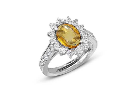 New 2026 43 custom made unique affordable yellow sapphire diamond accents engagement rings