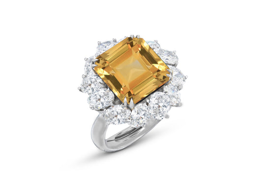 New 2026 44 custom made unique affordable yellow sapphire diamond accents engagement rings