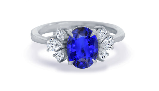 New 2026 48 custom made unique affordable blue sapphire diamond accents engagement rings