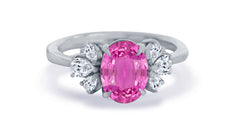 New 2026 48 custom made unique affordable pink sapphire diamond accents engagement rings