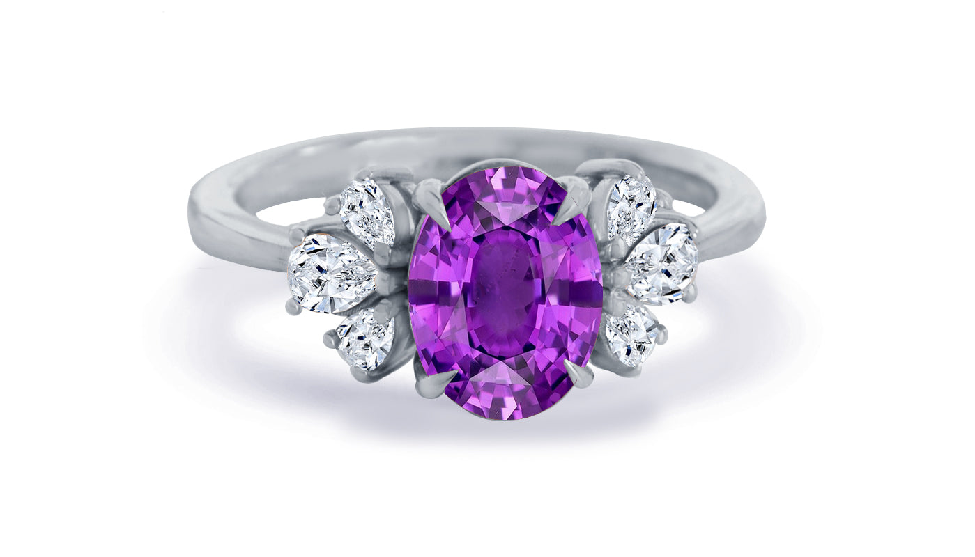 New 2026 48 custom made unique affordable purple sapphire diamond accents engagement rings