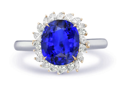 New 2026 5 custom made unique affordable blue sapphire diamond accents engagement rings