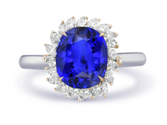 New 2026 5 custom made unique affordable blue sapphire diamond accents engagement rings