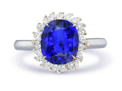 New 2026 5 custom made unique affordable blue sapphire diamond accents engagement rings