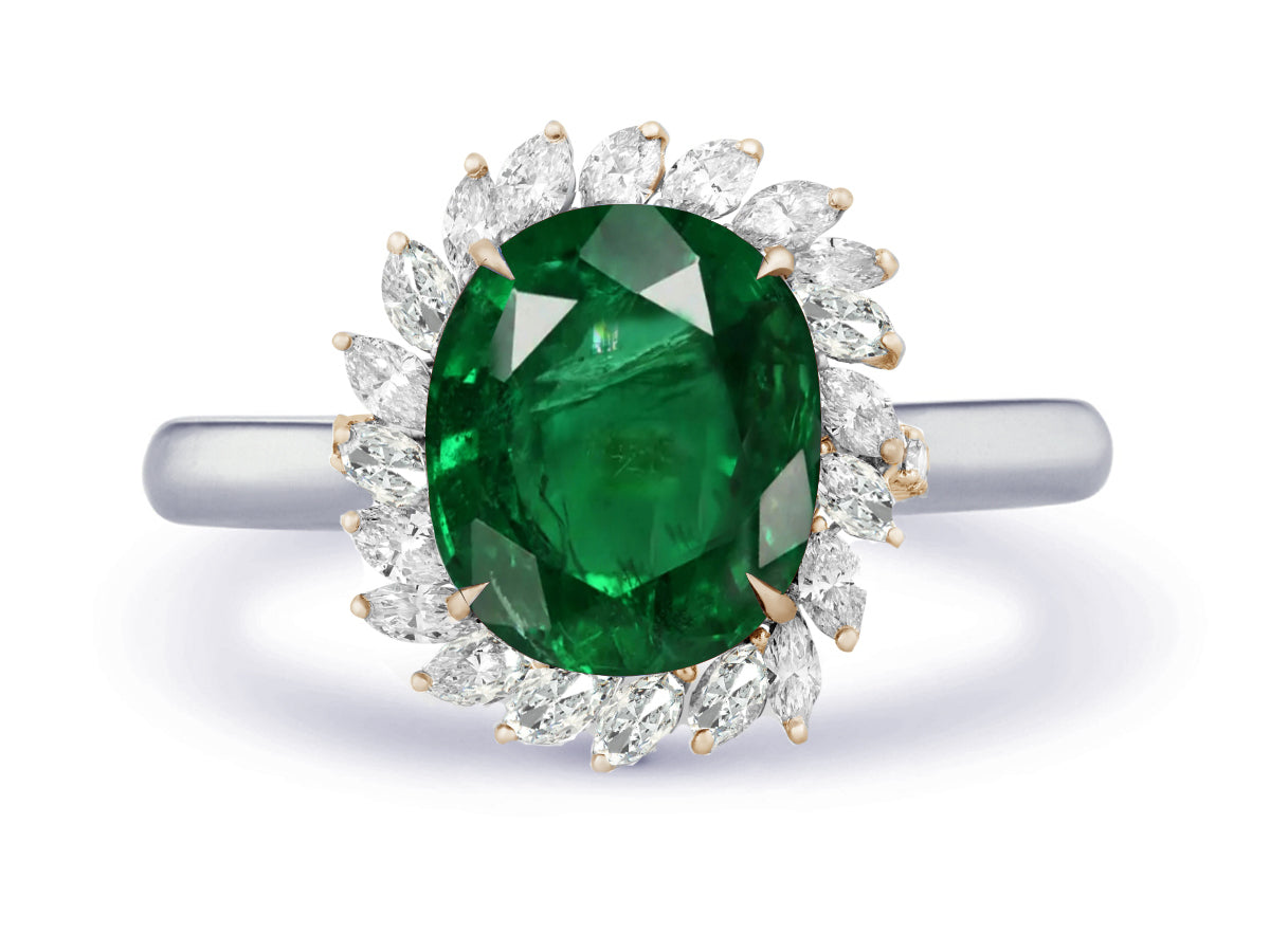 New 2026 5 custom made unique affordable emerald diamond accents engagement rings