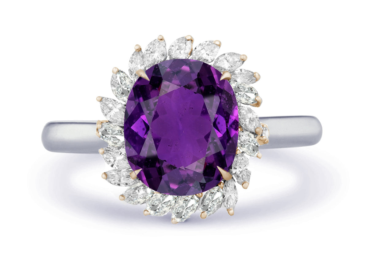 New 2026 5 custom made unique affordable purple sapphire diamond accents engagement rings