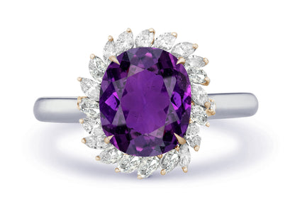 New 2026 5 custom made unique affordable purple sapphire diamond accents engagement rings