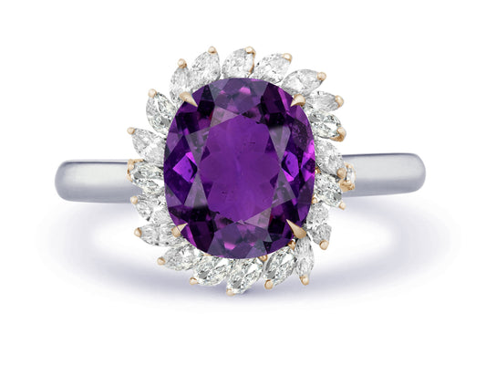 New 2026 5 custom made unique affordable purple sapphire diamond accents engagement rings
