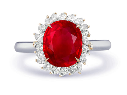 New 2026 5 custom made unique affordable ruby diamond accents engagement rings